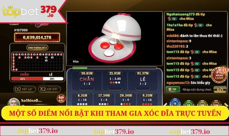 Xóc Đĩa Online - Trải Nghiệm Cá Cược Ngay Trên Điện Thoại 2 Một số điểm nổi bật khi tham gia xóc đĩa trực tuyến
